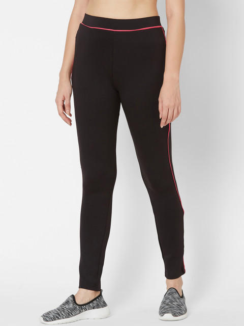 

Sweet Dreams Women Black & Pink Solid Slim Fit Track Pants
