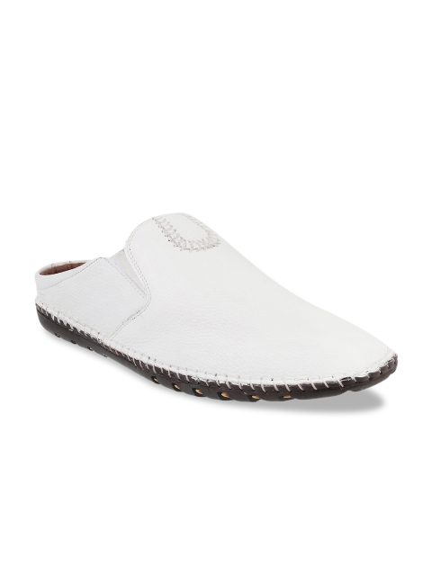 

Metro Men White Leather Shoe-Style Sandals