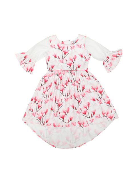 

Doodle Girls White & Red Printed Fit and Flare Dress