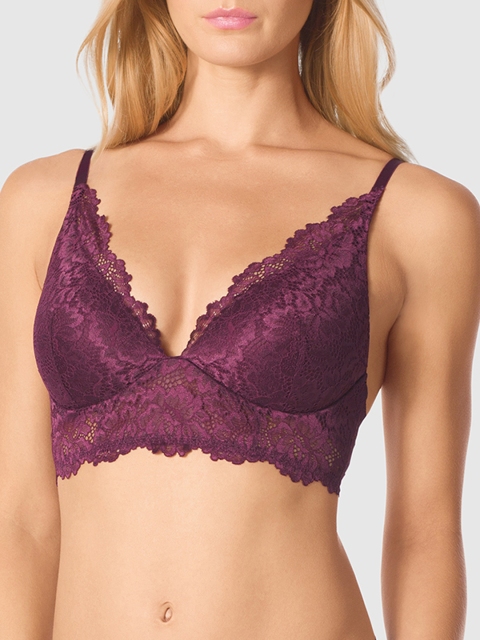 

La Senza Burgundy Lace Non-Wired Lightly Padded Bralette Bra 11161145-15P3