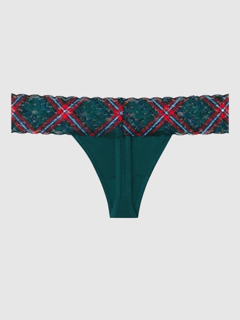 

La Senza Women Green Solid Thongs 11059972-4DNC