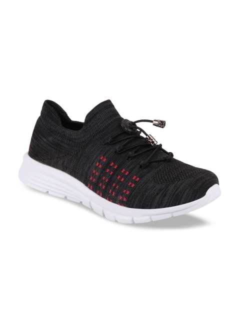

FAUSTO Men Black & Red Mesh Running Shoes