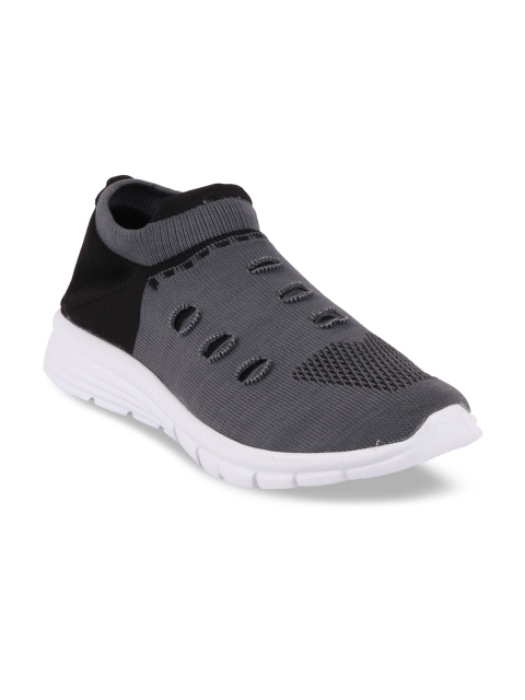 

FAUSTO Men Grey & Black Mesh Walking Shoes