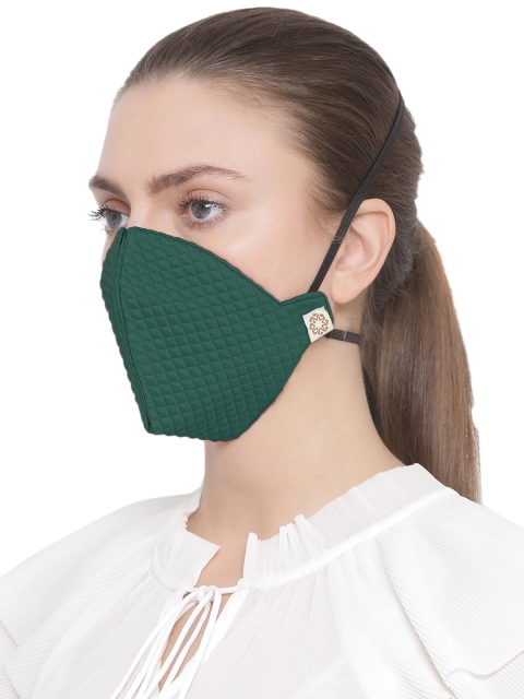 

VASTRAMAY Unisex 3 -Ply Reusable Protective Outdoor Full Head Band Masks, Green