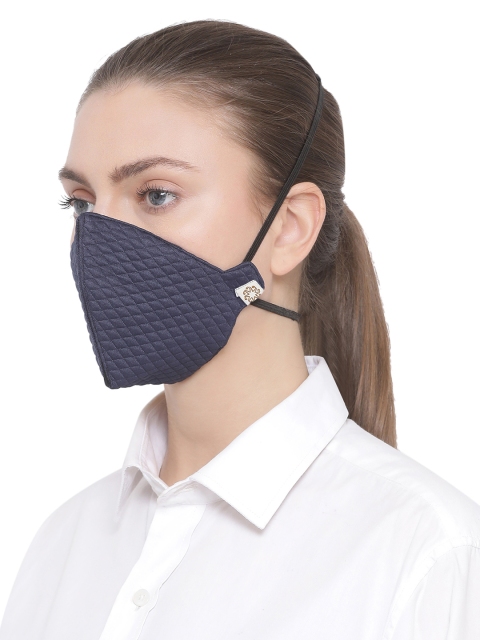 

VASTRAMAY Adults Navy Blue 3-Layers Reusable Quilted Head Band Outdoor Mask