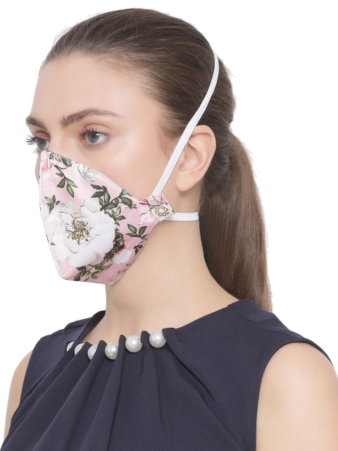 

VASTRAMAY Unisex Printed 3-Ply Anti-Pollution Reusable Outdoor Masks, Pink