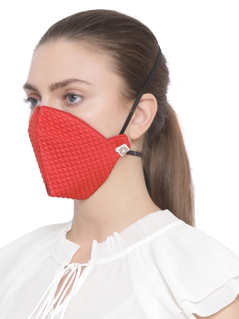 

VASTRAMAY Unisex Reusable 3-Ply Outdoor Head Band Cloth Masks, Red