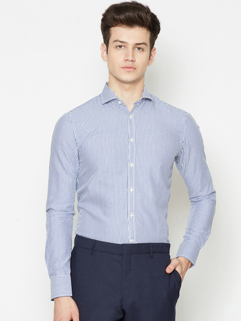 

Bruun & Stengade Men Blue & White Slim Fit Striped Formal Shirt