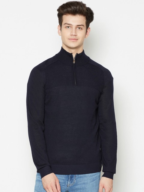 

Bruun & Stengade Men Navy Blue Solid Pullover Sweater