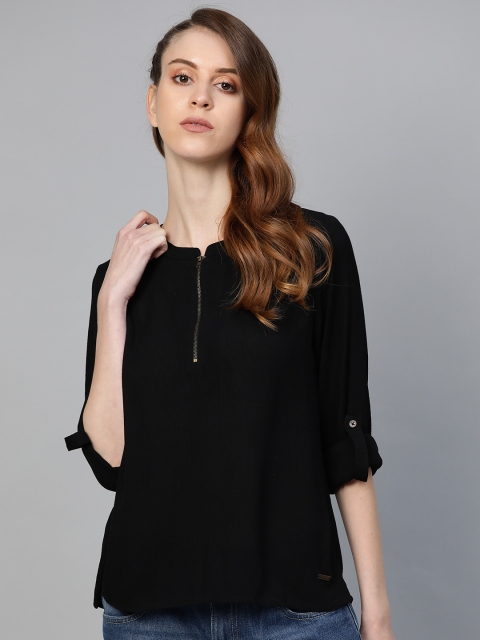 

Roadster Women Black Solid Top