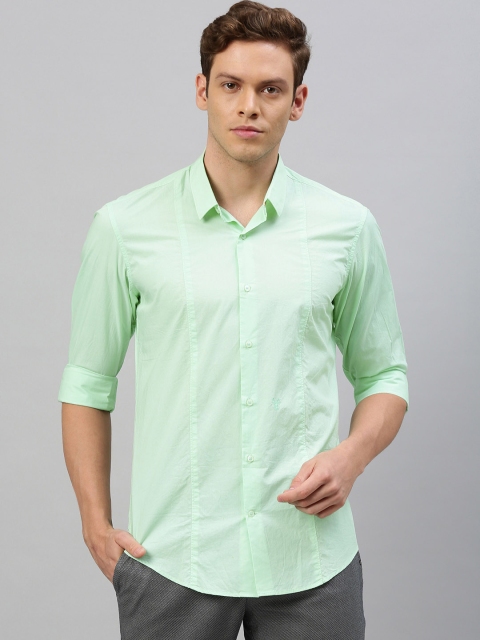 

RARE RABBIT Men Fluorescent Green Tailored Fit Solid Casual Shirt