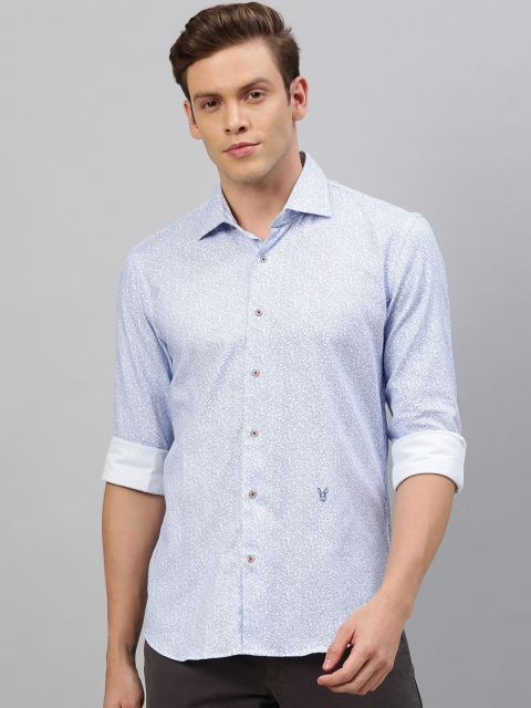 

RARE RABBIT Men Blue Tailored Fit Floral Printed Casual Shirt
