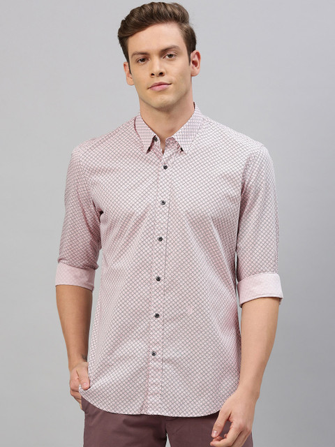 

RARE RABBIT Men Pink Tailored Fit Checked Casual Shirt