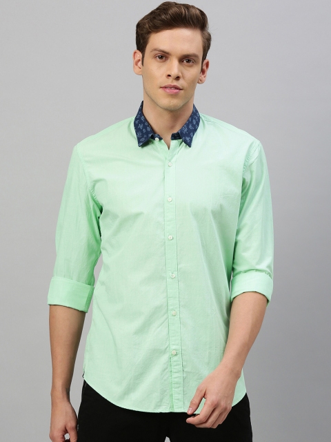 

RARE RABBIT Men Green Tailored Fit Solid Casual Shirt