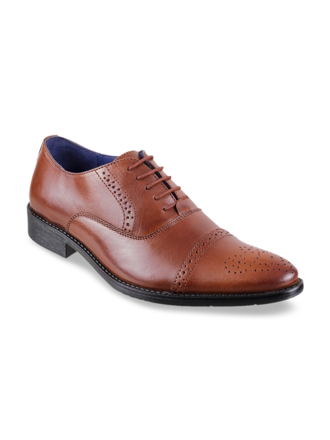 

Metro Men Tan Brown Solid Leather Formal Oxfords