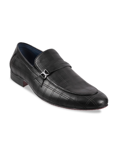 

Metro Men Black Solid Leather Formal Loafers