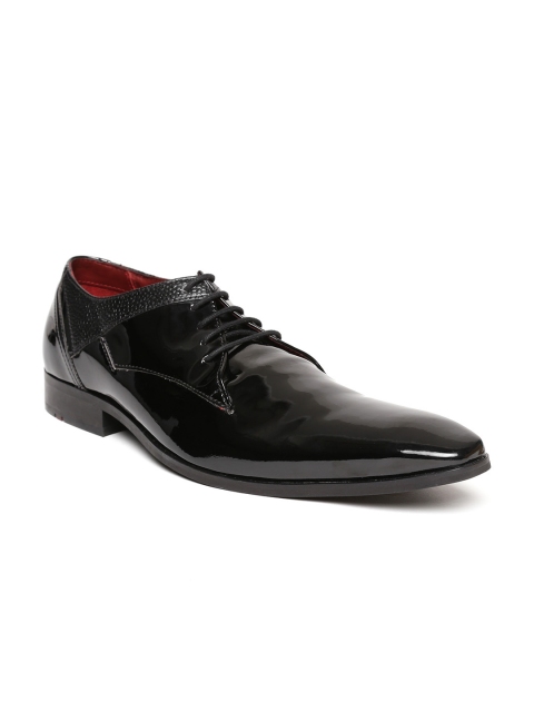 

Ruosh Men Black Glossy Leather Semiformal Derbys