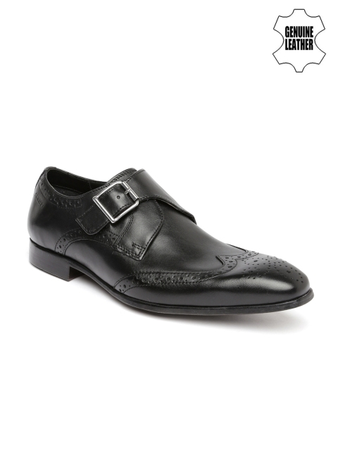 

Ruosh Work Men Black Classic Monk Shoes