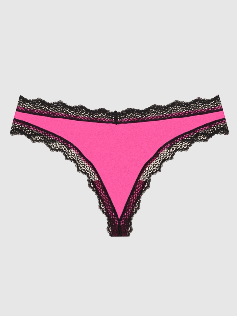 

La Senza Women Pink Solid Ultrasoft Thongs 11136235-2Y3C