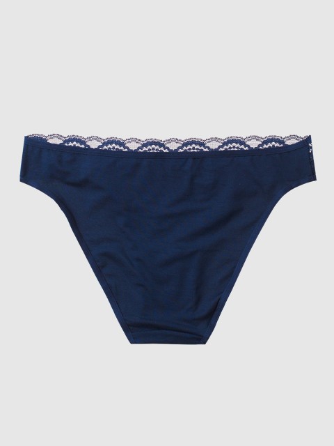 

La Senza Women Navy Blue Solid Remix Ultrasoft Bikini Briefs 11164192-57M6