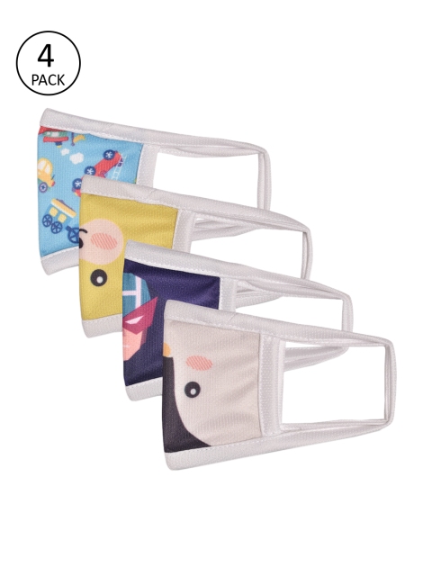 

SWAYAM Boys Assorted Pack of 4 3-Ply Reusable Outdoor Masks