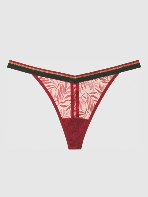 

La Senza Women Red Self Design Cotton Thongs 11152335-75Q9