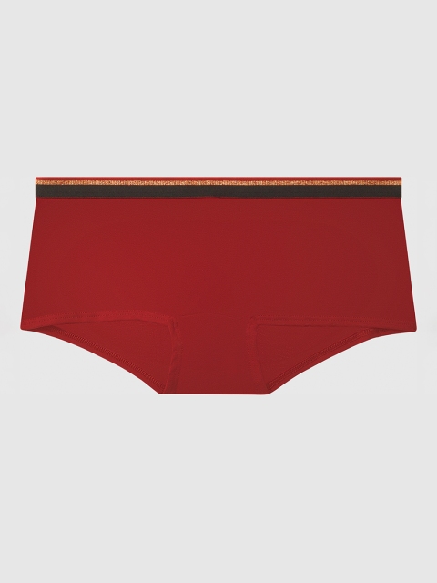 

La Senza Women Maroon Solid Remix Cotton Boy Shorts 11152334-75Q9, Assorted