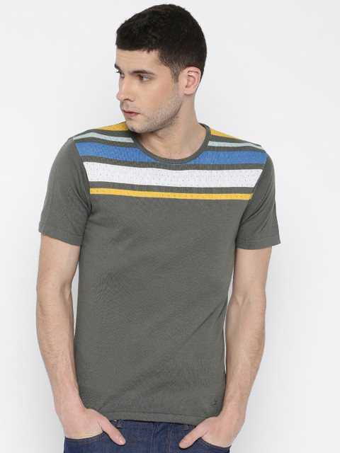

United Colors of Benetton Grey Striped T-shirt