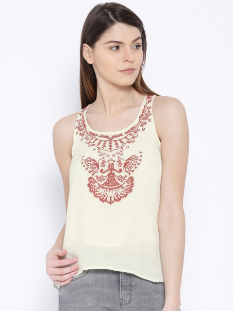 

ONLY Cream-Coloured Embroidered Top