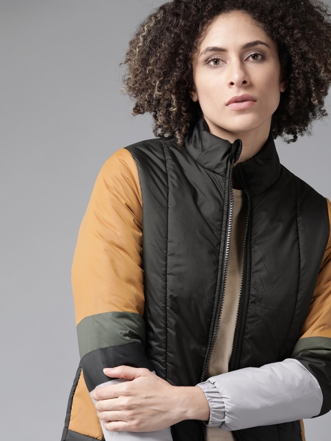 

Roadster Women Black Solid Padded Jacket
