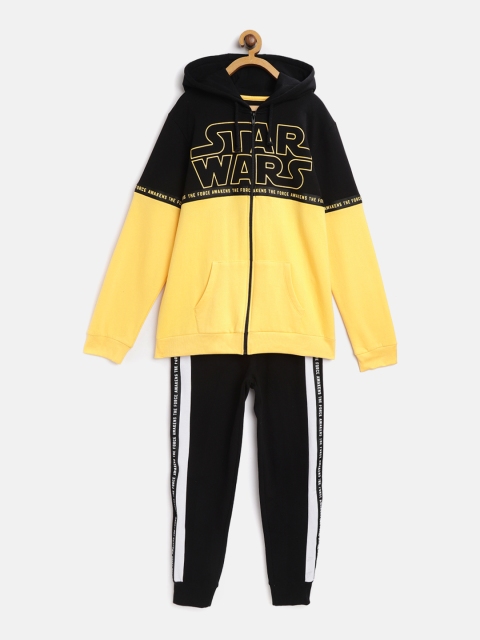 

YK Star Wars Boys Yellow & Black Colourblocked Tracksuit