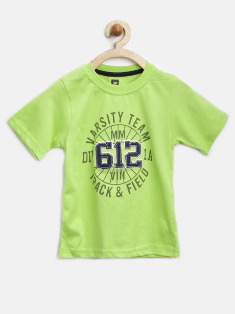 

612 League Boys Green Printed T-shirt