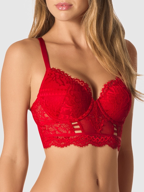 

La Senza Red Lace Underwired Lightly Padded Everyday Bra 11137449-74Q5