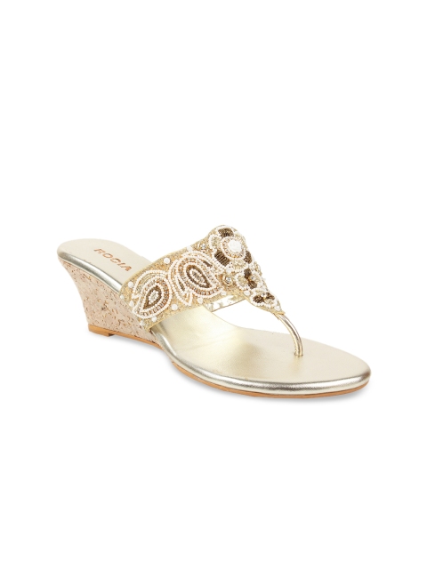 

Rocia Women Gold Embellished Wedges