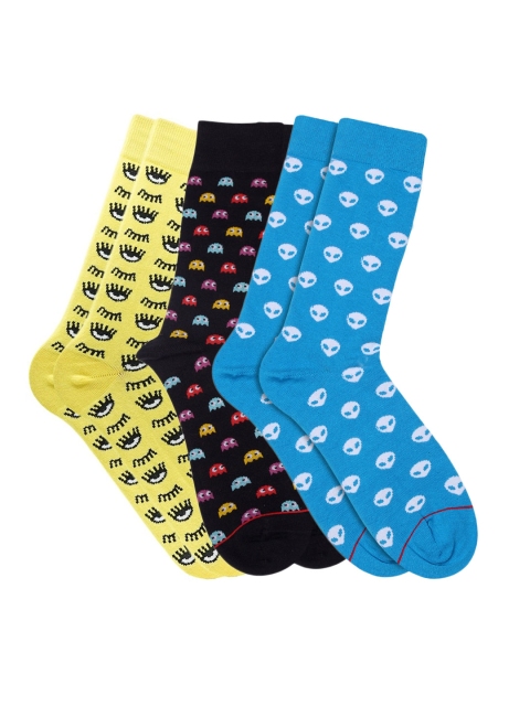 

Soxytoes Unisex Pack of 3 Patterned Socks, Black