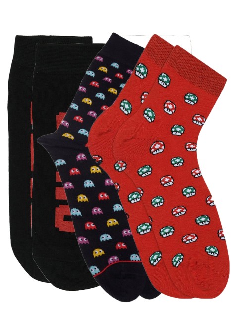 

Soxytoes Men Pack of 3 Patterned Socks, Black