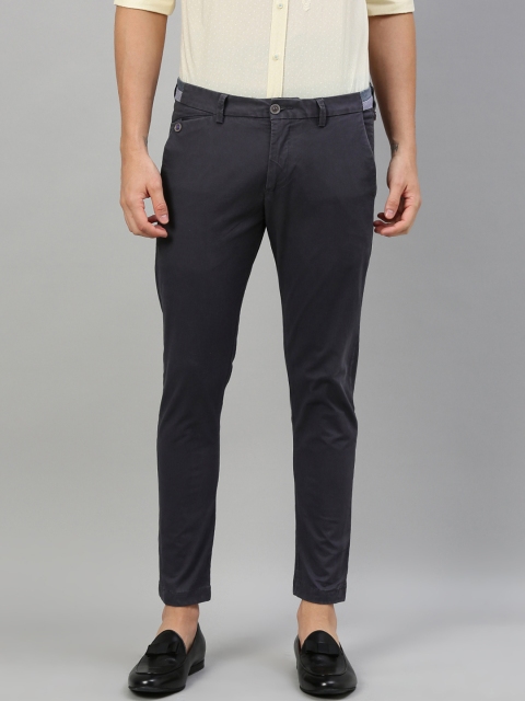 

RARE RABBIT Men Charcoal Regular Fit Solid Trousers