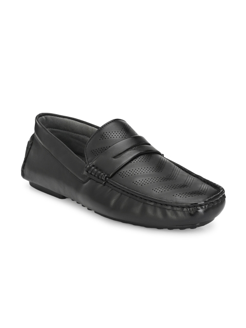 

Rodolfo Darrell Men Black Perforated Driving Shoes