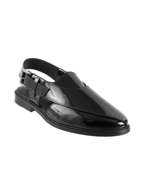 

Metro Davinchi Men Black Leather Solid Shoe-Style Sandals