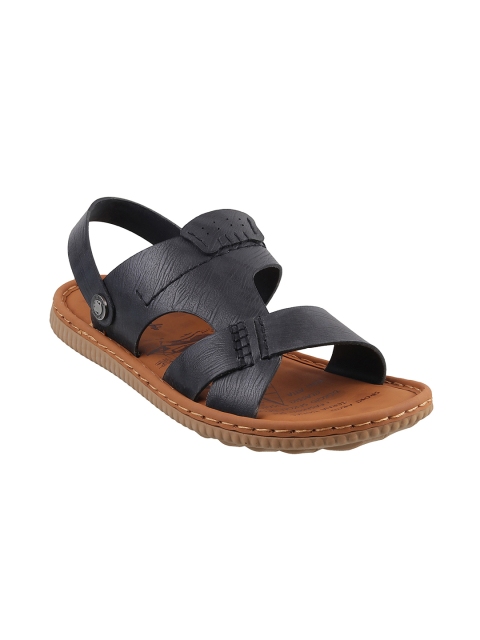 

Metro Davinchi Men Black Textured Comfort Sandals