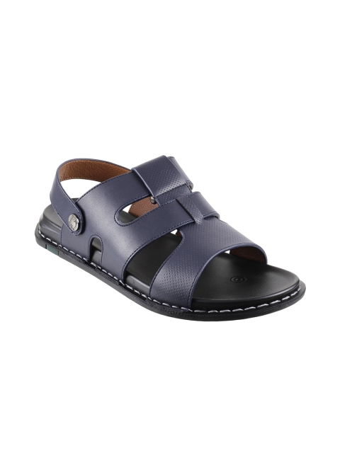 

Metro Men Navy Blue Solid Comfort Sandals