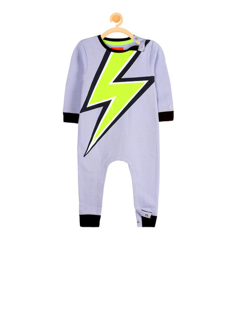 

Cherry Crumble Boys Purple & Green Printed Bodysuit