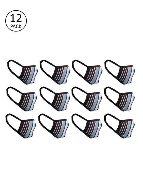 

nestroots Adults Pack of 12 Anti Pollution & Anti Dust Reusable 2-Layers Cloth Masks, Black