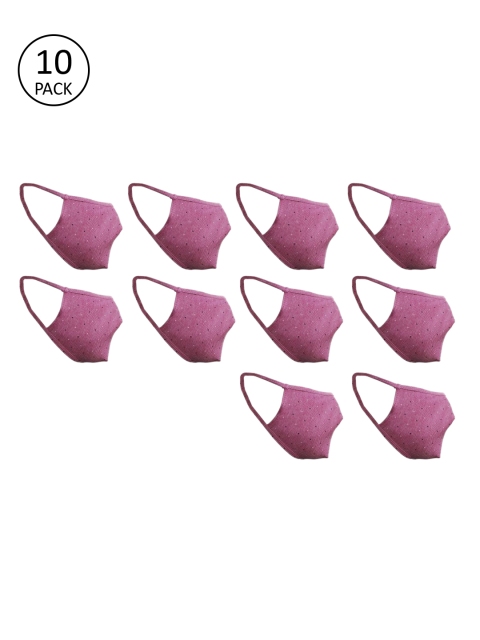 

nestroots Unisex Pack Of 10 Pcs 2-Ply Reusable Protective Outdoor Mask, Pink