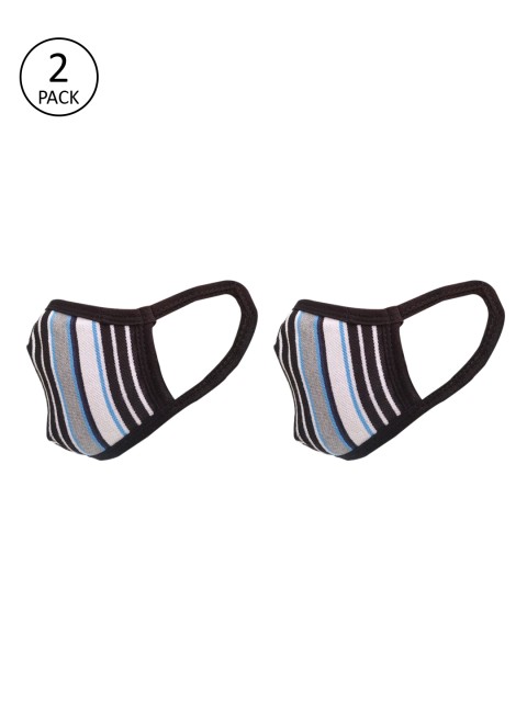 

nestroots Adults Pack of 2 Anti Pollution & Anti Dust Reusable 2-Layers Cloth Masks, Black