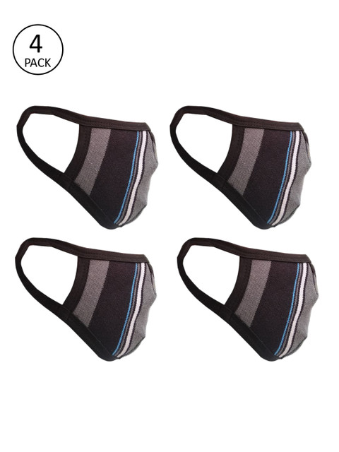 

nestroots Unisex Pack Of 4 Pcs Multicoloured Reusable 2-Ply Protective Outdoor Mask, Multi
