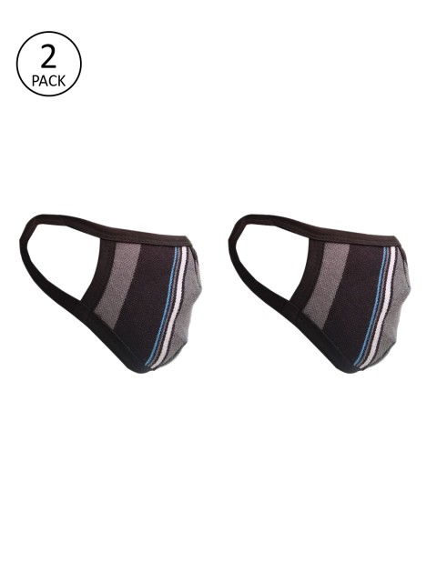 

nestroots Unisex Multicolored Pack of 2 Reusable 2-Layers Cloth Masks, Multi