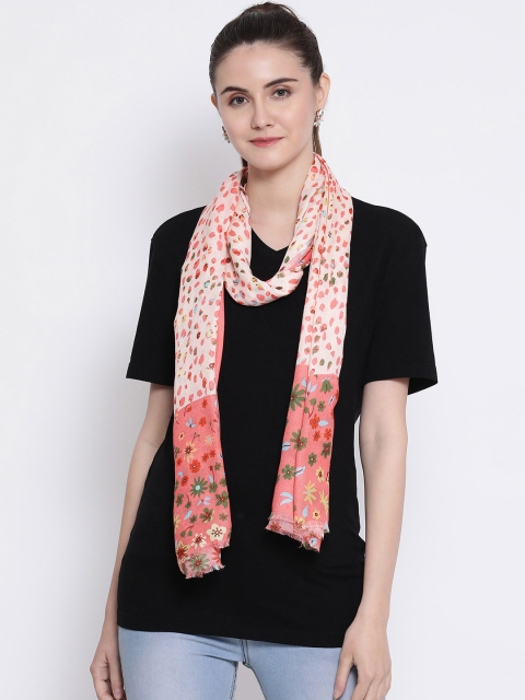 

SHINGORA Women Peach-Coloured Printed Stole