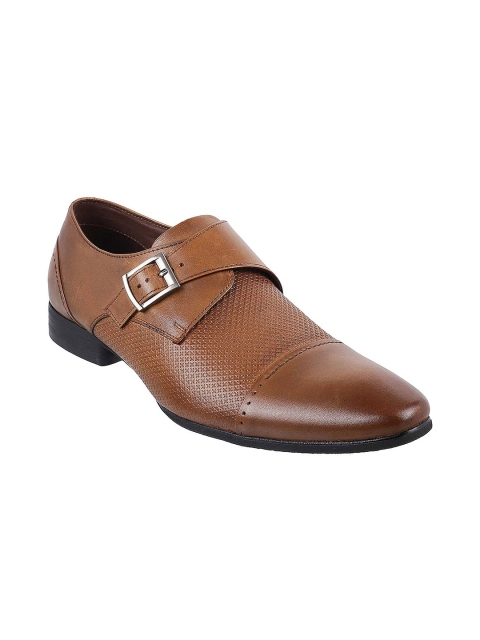

Metro Men Brown Textured Leather Semiformal Monks