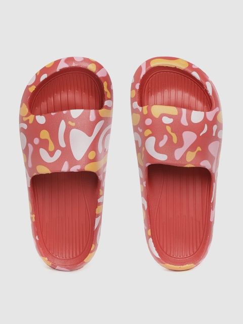 

Mast & Harbour Women Red & Pink Printed Sliders